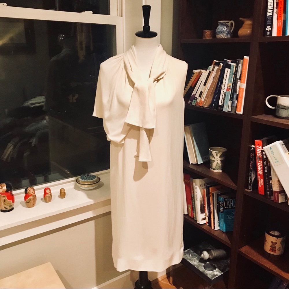 Balenciaga asymmetrical white dress